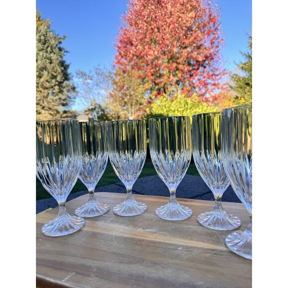 Mikasa Park Lane Clear Crystal Iced Tea Goblets Glasses 7.25" Tall 12 Oz ~ 6 Pc - Picture 3 of 10